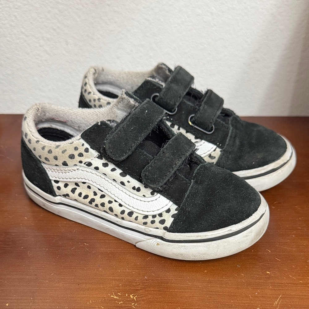 Vans Toddler Black and White Leopard Sneakers